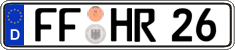 German license plate, Regular plates