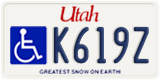Utah, Vehicles for disabled persons (AB12C/1234A)