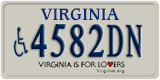 Virginia, Vehicles for disabled persons (#1234XX)