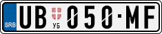 License plate of Serbia, Cars
