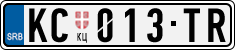 License plate of Serbia, Cars