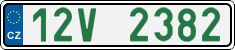 License plate of the Czech Republic, Oldtimers (2001)