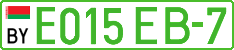 License plate Belarus, Electric vehicles (cars)