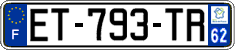 French license plate, SIV (ordinary)