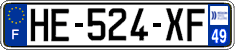 French license plate, SIV (ordinary)