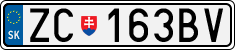 License plate of Slovakia, Cars