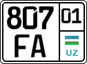 License plate of Uzbekistan, Motorcycles
