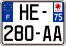 French license plate, SIV (ordinary)