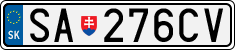 License plate of Slovakia, Cars