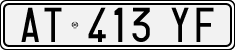 License plate of Italy, Cars (1994 year series)