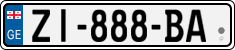 License plate of Georgia, Cars (2014)