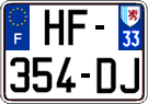 French license plate, SIV (ordinary)