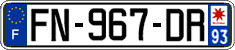 French license plate, SIV (ordinary)