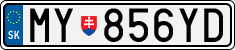 License plate of Slovakia, Cars
