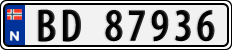 License plate of Norway, Cars