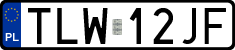 License plates of Poland, Regular car plates