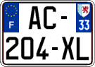 French license plate, SIV (ordinary)