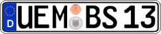 German license plate, Regular plates