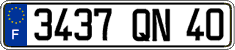 French license plate, FNI