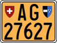 License plate of Switzerland, Slow vehicles (yellow)
