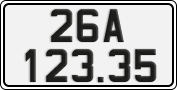 License plate of Vietnam, Cars