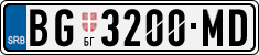 License plate of Serbia, Cars