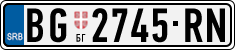 License plate of Serbia, Cars