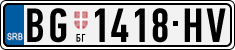 License plate of Serbia, Cars