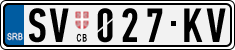 License plate of Serbia, Cars