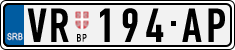 License plate of Serbia, Cars