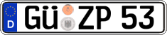 German license plate, Regular plates