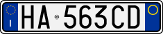 License plate of Italy, Cars (1994 year series)