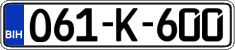 License plate of Bosnia and Herzegovina, Regular plates
