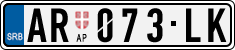License plate of Serbia, Cars