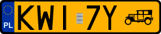 License plates of Poland, Oldtimers