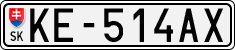 License plate of Slovakia, Cars