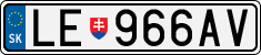 License plate of Slovakia, Cars