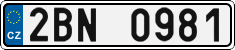 License plate of the Czech Republic, Cars (2001)