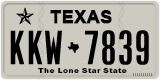 Texas, Regular plates (2012) (АBC-1234)