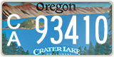Oregon, Specialty plates (AB 12345)