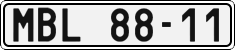 License plate of the Czech Republic, Cars (1960)