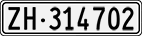 License plate of Switzerland, Cars