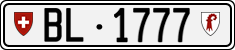 License plate of Switzerland, Cars