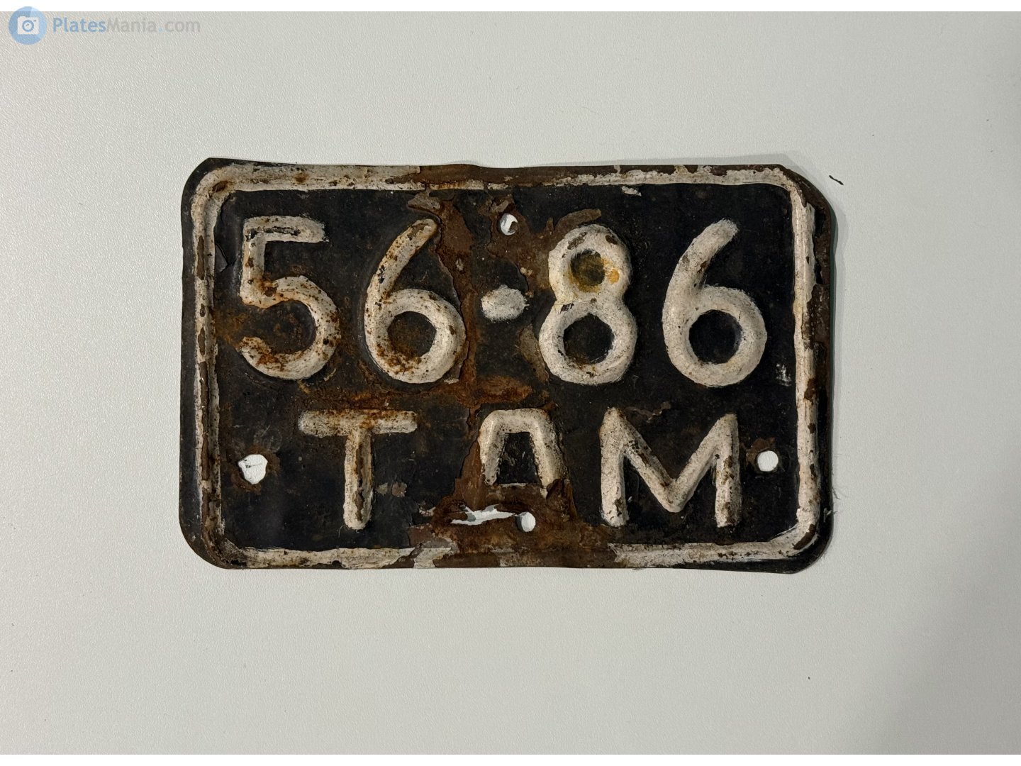 5686 ТАМ, License plate without vehicle 