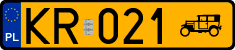 License plates of Poland, Oldtimers