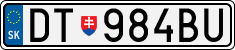 License plate of Slovakia, Cars