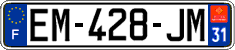 French license plate, SIV (ordinary)