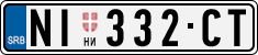 License plate of Serbia, Cars