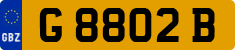 License plate of Gibraltar, Regular car plates (G 1234 A)