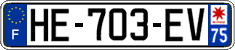 French license plate, SIV (ordinary)